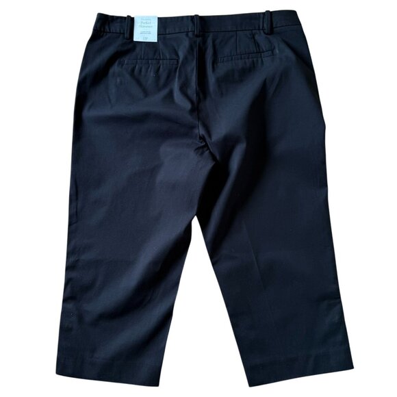 Talbots Perfect Skimmer Pedal Pusher Crop Pants Petite Size 12P Black Casual - Picture 7 of 11